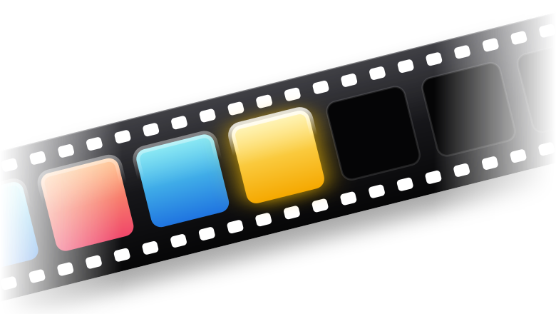 A strip of film. The frames that passed hold footage, today glows yellow, and the frames to come are empty.